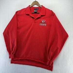 Vintage Kansas City Chiefs Rugby Shirt men's XL Embroidered Pro Player 90s Solid